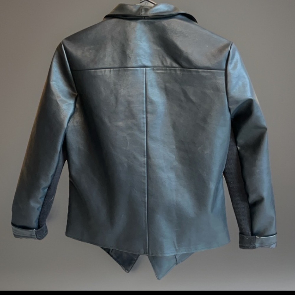 Steve Madden BB Dakota Black Faux Leather Moto Jacket Asymmetrical Zip S‎ - Picture 2 of 10